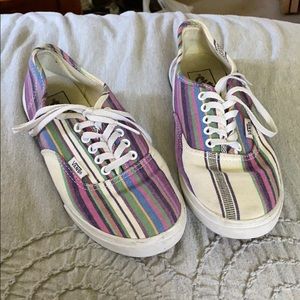 Vans canvas purple striped shoes women’s 7